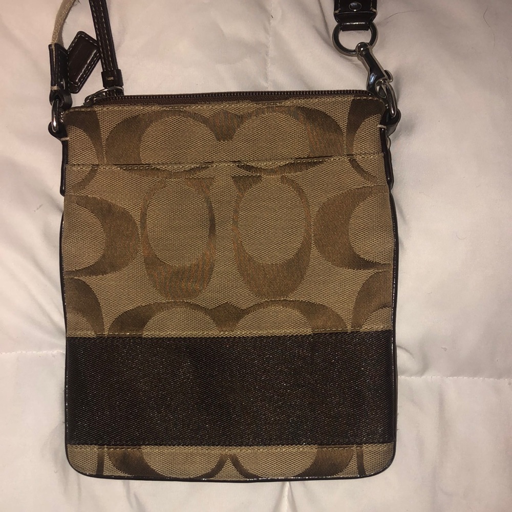 Coach Signature Print Crossbody Bag